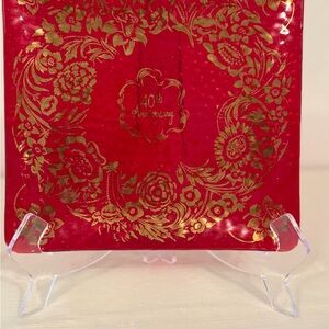 Red and Gold 40th Anniversary Decorative Plate